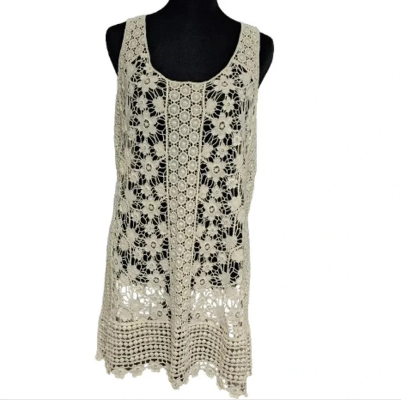 Open Crochet Tunic Top or Swim Cover-up - Picture 1 of 5